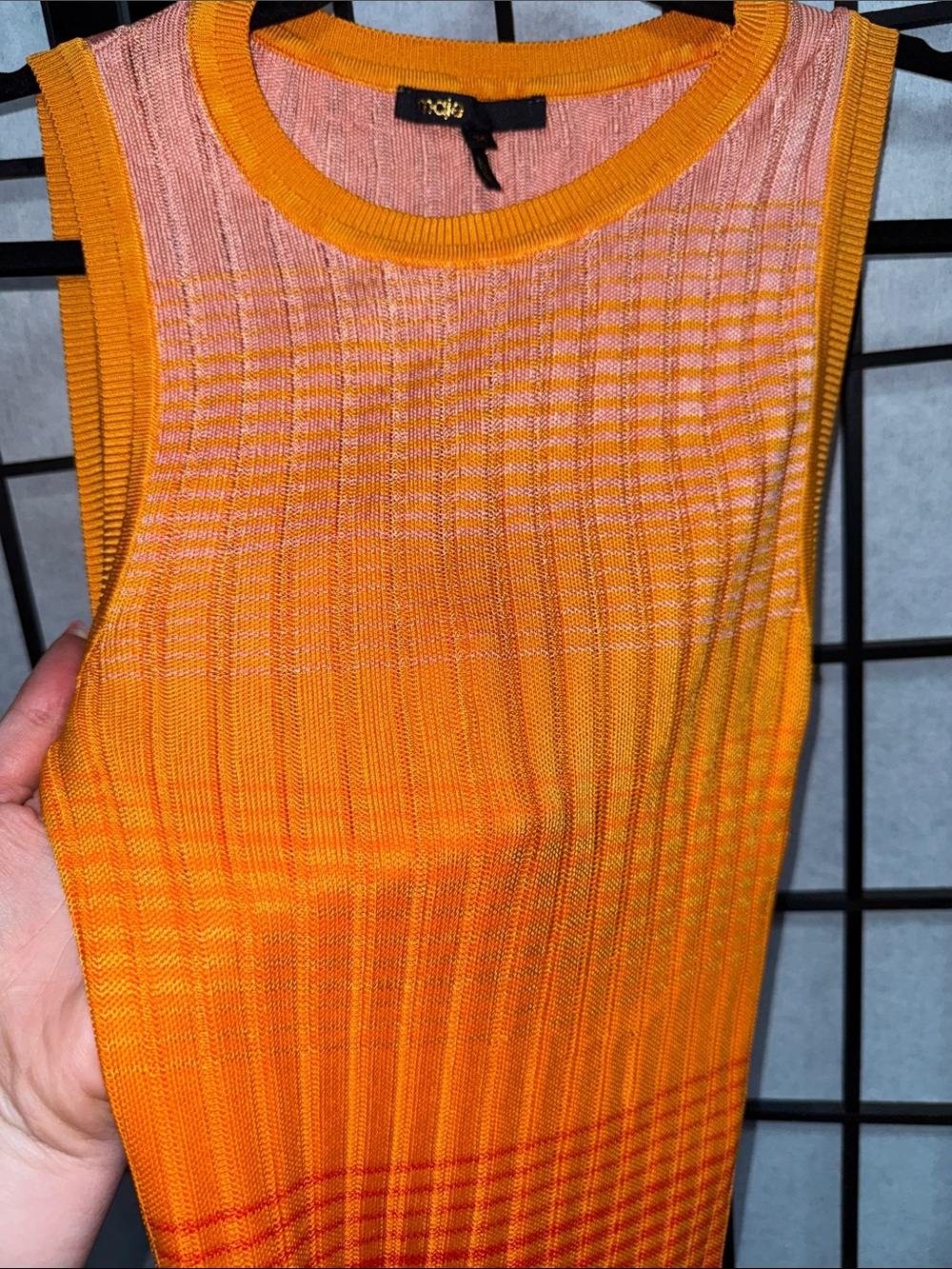 Maje Tie-Dye Knit Maxi Dress – Orange Ombre | Size 0 - Picture 13 of 17